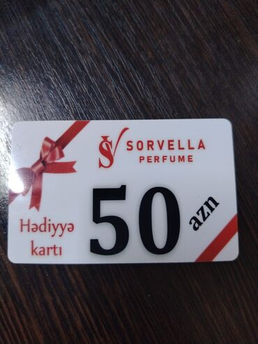 tir satilir: Sorvella parfum dükanından 50 azn hədiyə karti, endirimlə 40 Azn