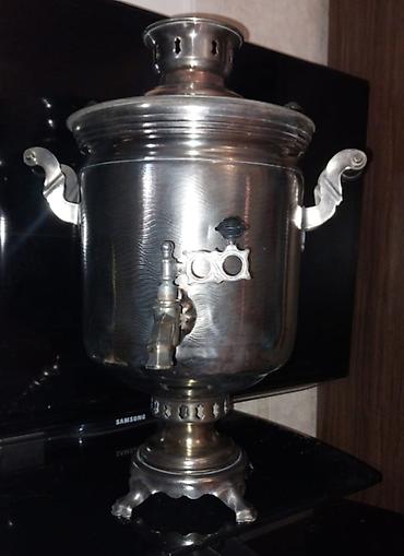 ev əşyalar: Klassik metal samovar - Material: tam metal/gümüşü rəngdə korpus — 3