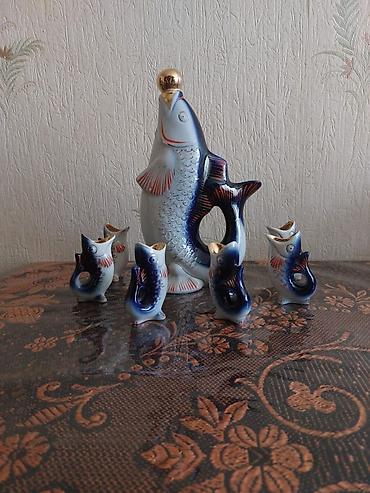 baliqlar: Porcelain “Balıq” şərab/araq dəsti - Klassik “balıq” dizaynlı — 1