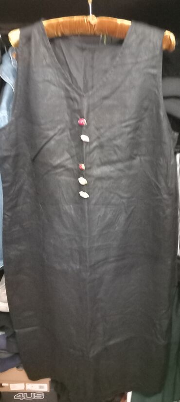 haljine od lana prodaja: L (EU 40), bоја - Crna, Drugi stil, Na bretele