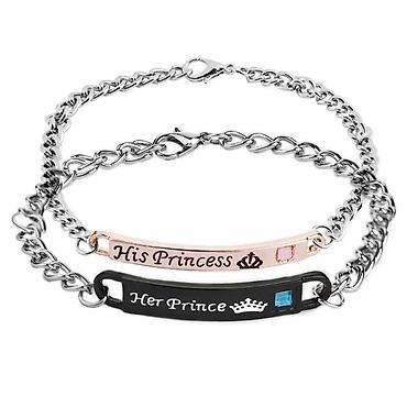 цепочки парные: Браслет билерик парный Ц His Princess и Her Prince — символ нежной — 2