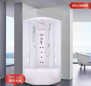 Duş kabinaları, arakəsmələr: Duş kabini rusiya istehsalı Akabeden alınıb 1000 azne Ön dairevi