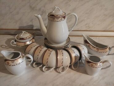 farfor qablar: Чайный набор, цвет - Белый, Фарфор, 6 персон, Германия