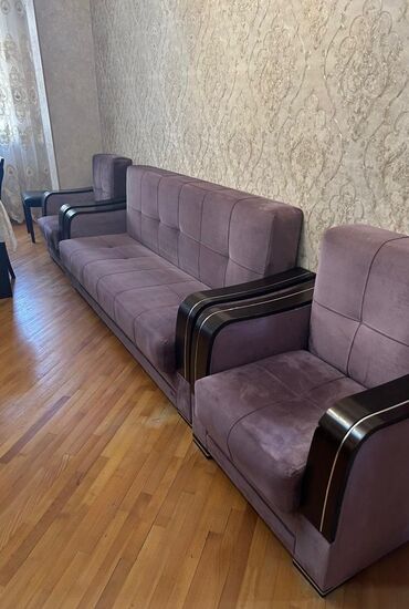 Divan və kreslo dəstləri: İşlənmiş, Divan, 2 kreslo, Bazalı, Açılan