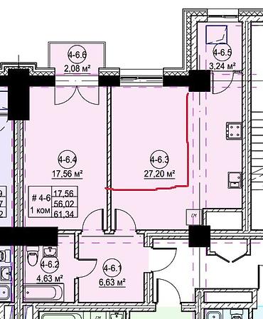 Новостройки от застройщика: Строится, Элитка, 2 комнаты, 61 м² — 7