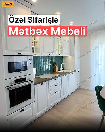 su çə: Özəl sifarişlə hazırlanmış mətbəx mebelləri - Klassik üslubda, ağ — 1