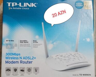 fiber optik modem: TP-LİNK MODEM 2 ANTEN
300Mbps