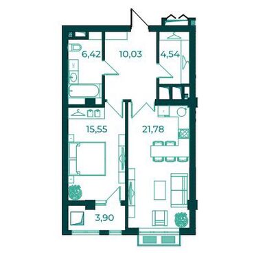 Продажа квартир: 2 комнаты, 57 м², Элитка, 2 этаж, Дизайнерский ремонт — 13