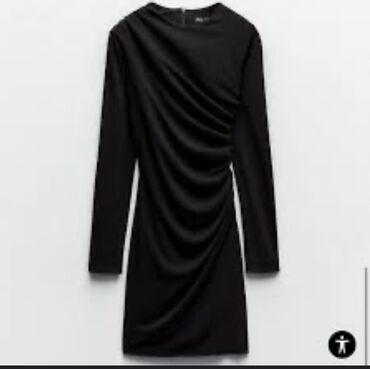 чёрное пальто оверсайз zara: Вечернее платье