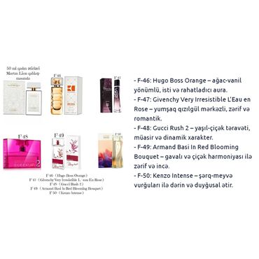 Ətriyyat: Heftelerle qalici 50 ml fransuski qadin etirleri, paltari yu geyin — 10