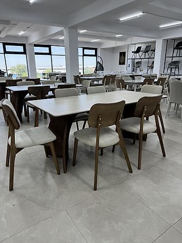 table study: Столовый комплект: прямоугольный обеденный стол 160/80 + 6 стульев - — 5