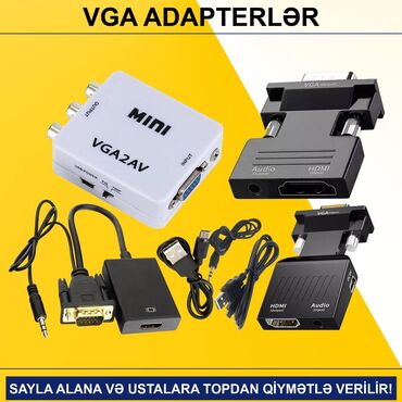 Kompüter və noutbuk aksesuarları: VGA Adapterlər SAYLA ALANA VƏ USTALARA TOPDAN QİYMƏTLƏ VERİLİR! ⭐VGA