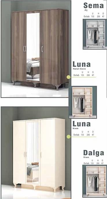 ucuz skaflar: Luna dolab seriyası – 3 qapılı gardırob Fabrik istehsalı mebellərin — 1