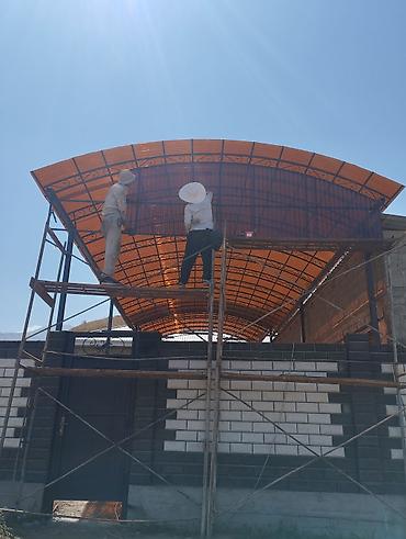 Навесы: Навес, Арочный, Металл, Поликарбонат, Установка — 17