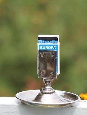 Ostali kućni dekor: Extra rare Vintage POSREBRENA pepeljara držač kutije šibica. Vrlo — 6