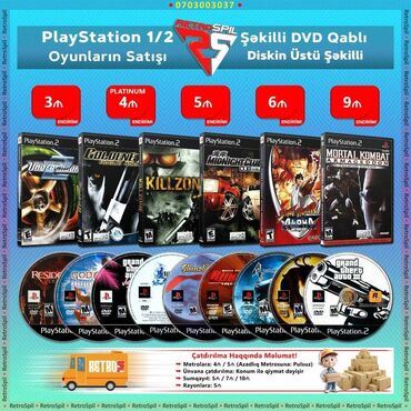 internet nomreleri: PS1, PS2 / PlayStation 1 və 2 Disklər Satışı və Sifarişlə Yazılması