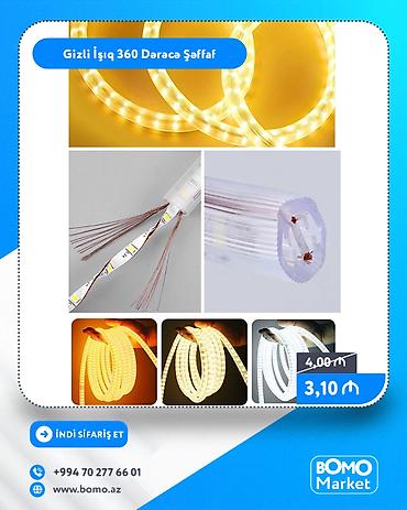 Другое: 🔥 Gizli İşıq 360 Dərəcə Şəffaf ✅ Marka: No Brand ✅ Rəng temperaturu — 1