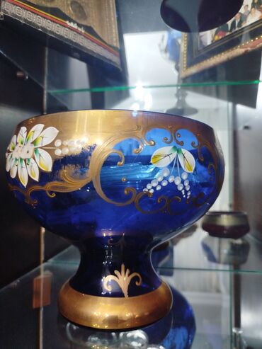 Çay dəstləri və servizlər: Çay dəsti, rəng - Göy, Xrustal, Bohemia, 6 nəfərlik — 14