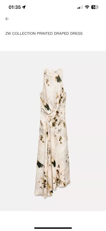 savis a e krem отзывы: Повседневное платье, Миди, Zara, XS (EU 34)