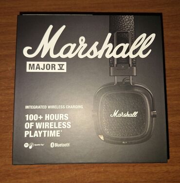 Микрофоны: Новый Беспроводные (Bluetooth) Наушники, Marshall, цвет - Черный