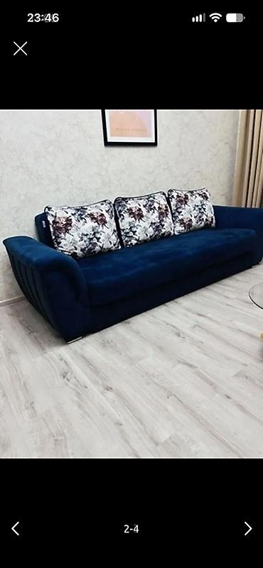 - Rəng: tünd mavi - Material: həcmli, yumşaq toxumalı parça (matt, iz — 3