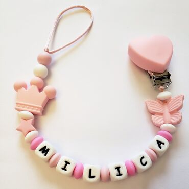 Ostale dečije stvari: Silikonski lancic za dudu ili glodalicu sa imenom po vasoj zelji na lalafo.rs — 26 Ostale dečije stvari: Silikonski lancic za dudu ili glodalicu sa imenom po vasoj zelji — 26