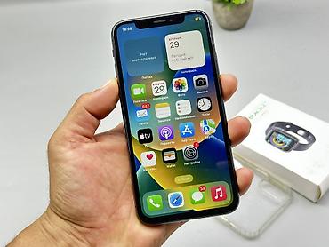 Уюлдук телефондор жана аксессуарлар: IPhone X, Колдонулган, 64 ГБ, Кара, Каптама, 90 % — 2
