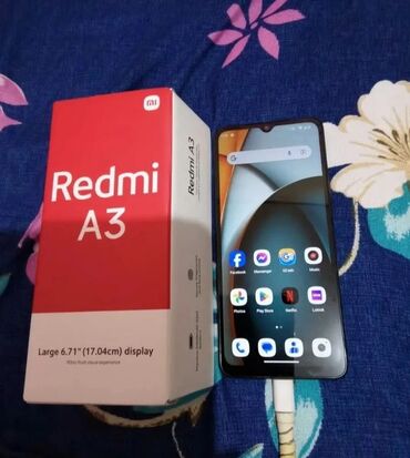 Redmi: Redmi, Redmi A3, Б/у, 4 ГБ, цвет - Зеленый, 2 SIM
