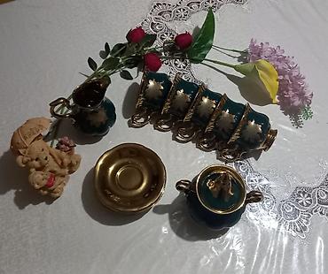 cay servisi: Çay dəsti, rəng - Yaşıl, Farfor — 8
