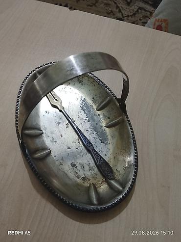 Qab-qacaq və mətbəx ləvazimatları: Metal oval konfet/qəlyanaltı səbəti və bəzək çəngəli dəsti - — 3