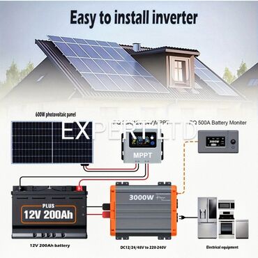 İnverterlər: Yeni Inverter, 3000-5000 Vt, 12 - 220 volt, Ünvandan götürmə, Ödənişli çatdırılma, Rayonlara çatdırılma — 3