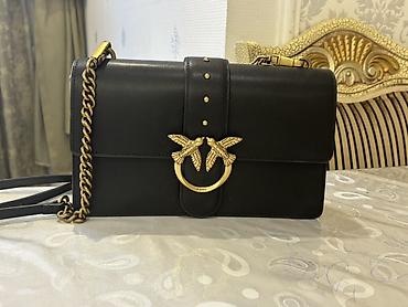 pinko: Pinko Love Bag – qara rəngli çiyin/çarpaz çanta - Material: hamar — 3