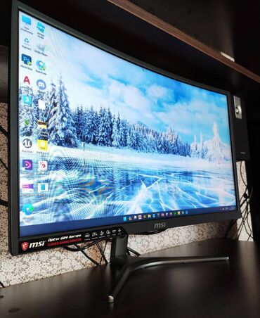 Monitorlar: Msi 24 Curved Manitor ideal veziyyetdedir, Karobkasi var. 24/75hz