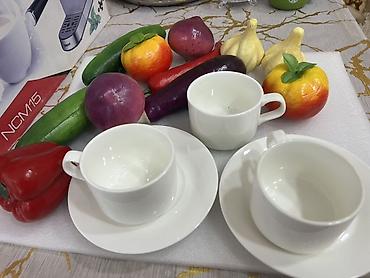 Qab-qacaq və mətbəx ləvazimatları: Çay dəsti, rəng - Ağ, Keramika, 3 nəfərlik — 10