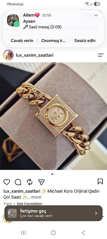 bilerzikler: Michael Kors orijinal qadın qol saatı.Tezedir.İşlenmeyib. - Model: MK — 1