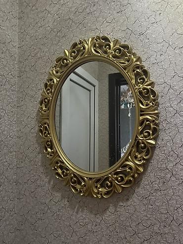 2 ci el guzgu: Güzgü Divar üçün, Oval, Dekorativ, Naxışlı — 1