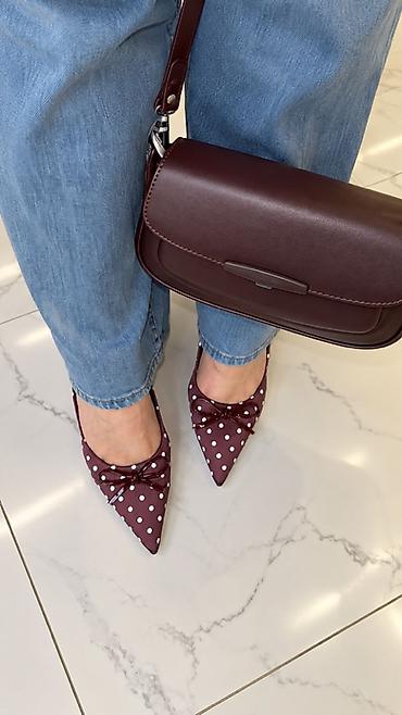 Tuflilər: Məhsul: Qadın ayaqqabısı – polka nöqtəli slingback, iti burunlu - — 2