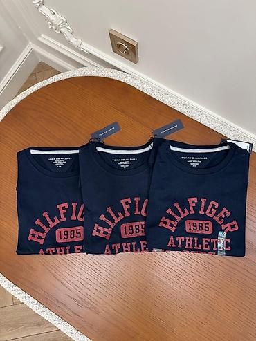 Мужская футболка, S, M, Tommy Hilfiger, Новый, цвет - Синий