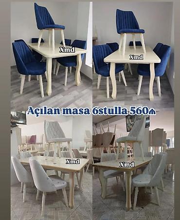Açılan yemək masası dəsti – 6 stul ilə birlikdə. Xüsusiyyətlər: - lalafo.az -da Açılan yemək masası dəsti – 6 stul ilə birlikdə. Xüsusiyyətlər: -