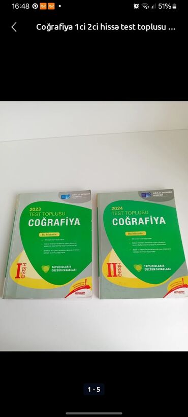 Testlər: Coğrafiya 1ci 2ci hissə test toplusu təptəzədir işlənməyib.təcili
