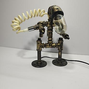 Декоративные настольные светильники: Настольные лампы в стиле стимпанк/лофт из металлических сантехнических — 22