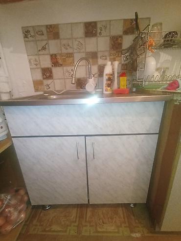 стол с тумбочкой: Кухонная тумба с мойкой и смесителем - Комплект: напольная тумба с — 1