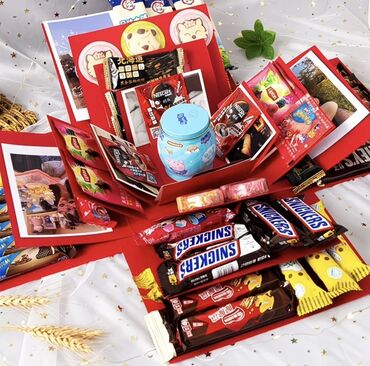 сейфы для документов: Подарочный набор «взрывной коробка» со сладостями и напитками. Состав