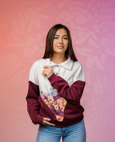 plava haljina kombinacije: XS (EU 34), Cvetni, bоја - Bordo