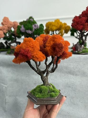 Другой декор и предметы интерьера: Декоративное настольное деревце Бонсай из стабилизированного мха- — 10
