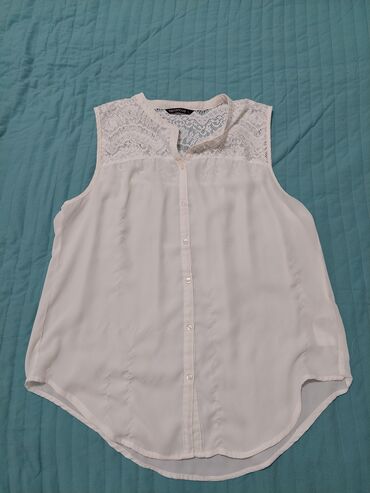hm lanene košulje: Terranova, L (EU 40), Single-colored, color - White