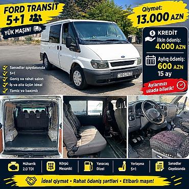 Aynur92👑 TRANSIT 5+1 — YÜK MAŞINI 💰 Qiymət: 13 000 AZN²⁰⁰ Ili 2000 📌