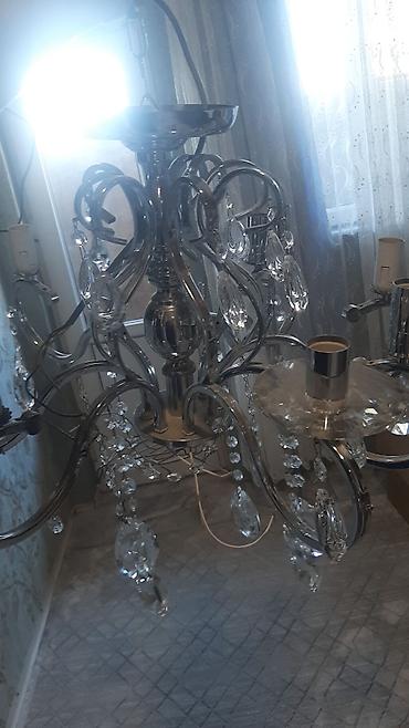 dorika muncuq: Çılçıraq, 5 lampa, Xrustal — 2