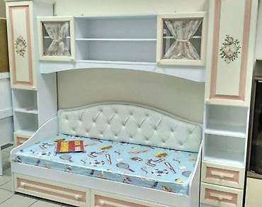 спальный гарнитур италия цена: Детская модульная стенка с кроватью и матрасом 80 на 190 Экокожа как — 1