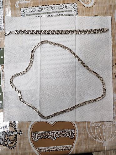 Bijuteriya: Gümüş boyunbağı və qolbaq dəsti - Material: gümüş 925 - Dəbli — 1